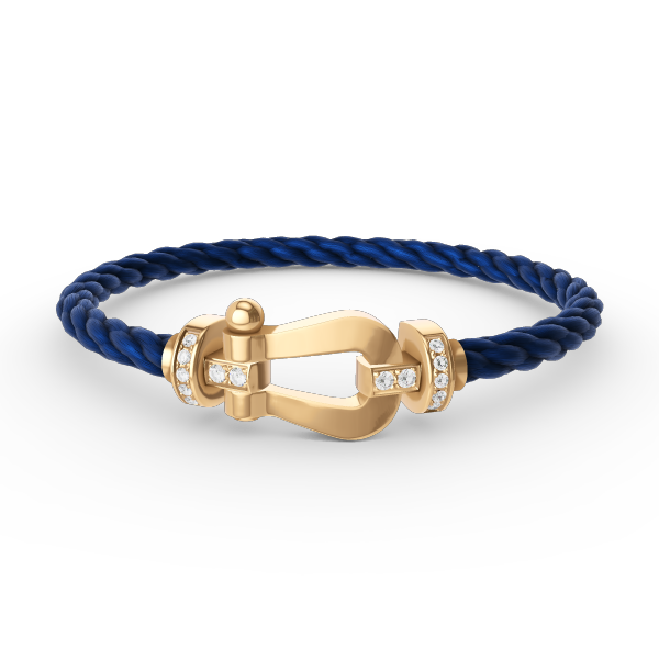 [BLAUE TRÄNEN]FORCE GROSSES HUFEISEN-HALBDIAMANTARMBAND GOLD