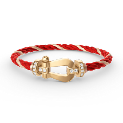 [BLAUE TRÄNEN]FORCE GROSSES HUFEISEN-HALBDIAMANTARMBAND GOLD