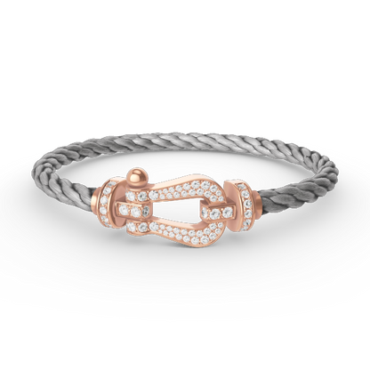 [BLUE TEARS]FORCE GROSSES HUFEISENARMBAND MIT VOLLBESATZ AUS ROSÉGOLD