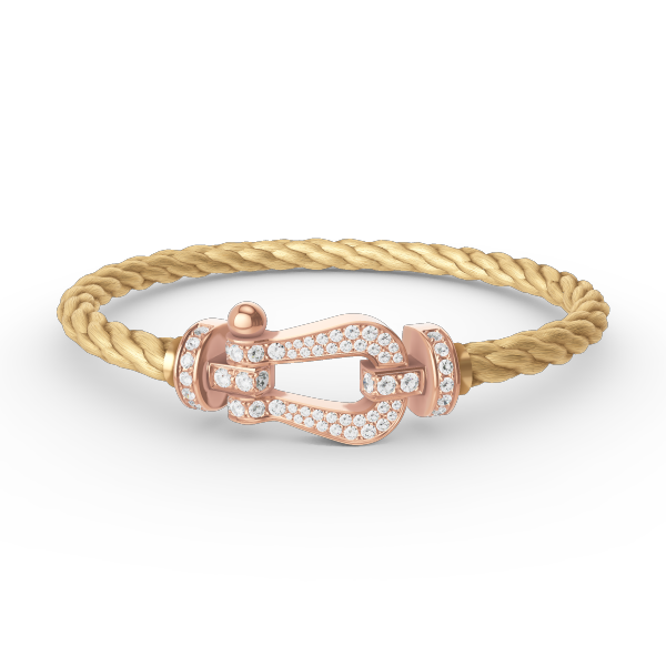 [BLUE TEARS]FORCE GROSSES HUFEISENARMBAND MIT VOLLBESATZ AUS ROSÉGOLD