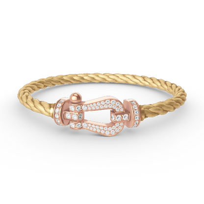 [BLUE TEARS]FORCE GROSSES HUFEISENARMBAND MIT VOLLBESATZ AUS ROSÉGOLD