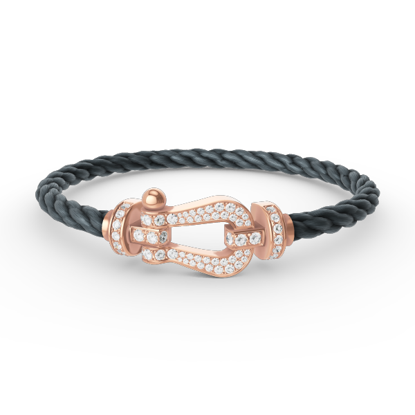 [BLUE TEARS]FORCE GROSSES HUFEISENARMBAND MIT VOLLBESATZ AUS ROSÉGOLD