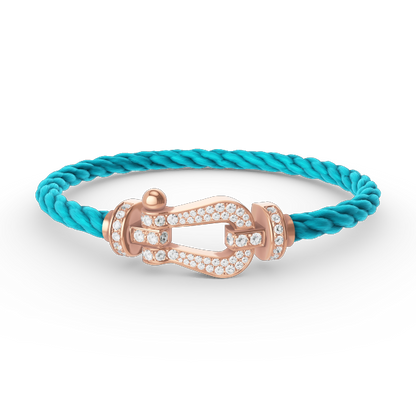 [BLUE TEARS]FORCE GROSSES HUFEISENARMBAND MIT VOLLBESATZ AUS ROSÉGOLD