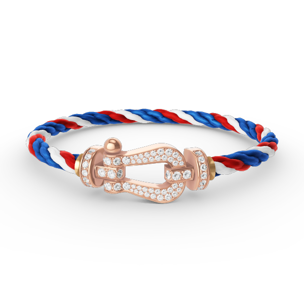 [BLUE TEARS]FORCE GROSSES HUFEISENARMBAND MIT VOLLBESATZ AUS ROSÉGOLD