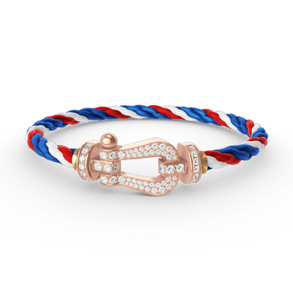 [BLUE TEARS]FORCE GROSSES HUFEISENARMBAND MIT VOLLBESATZ AUS ROSÉGOLD