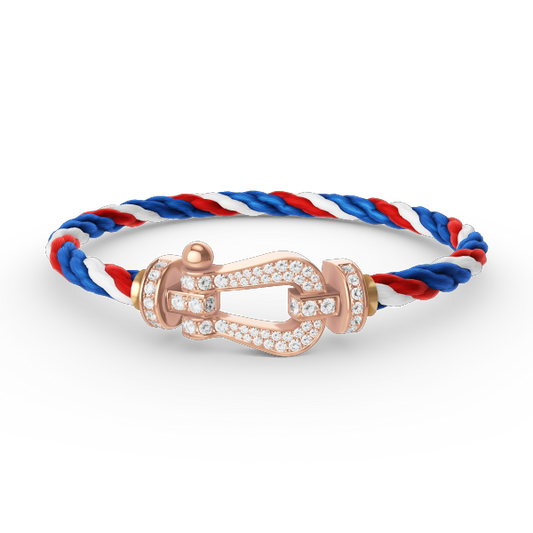 [BLUE TEARS]FORCE GROSSES HUFEISENARMBAND MIT VOLLBESATZ AUS ROSÉGOLD