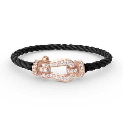 [BLUE TEARS]FORCE GROSSES HUFEISENARMBAND MIT VOLLBESATZ AUS ROSÉGOLD
