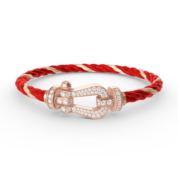 [BLUE TEARS]FORCE GROSSES HUFEISENARMBAND MIT VOLLBESATZ AUS ROSÉGOLD