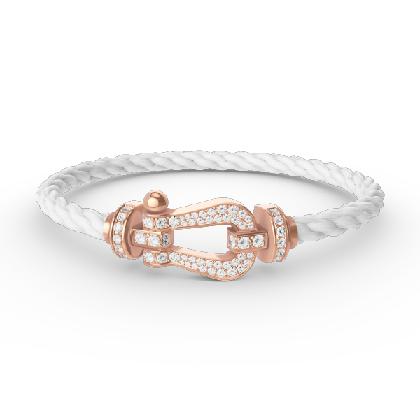[BLUE TEARS]FORCE GROSSES HUFEISENARMBAND MIT VOLLBESATZ AUS ROSÉGOLD