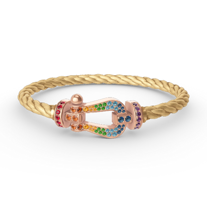 [BLUE TEARS]FORCE GROSSES HUFEISENFARBIGES DIAMANTARMBAND ROSÉGOLD