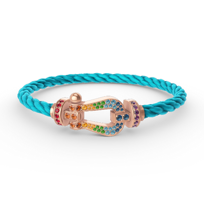 [BLUE TEARS]FORCE GROSSES HUFEISENFARBIGES DIAMANTARMBAND ROSÉGOLD