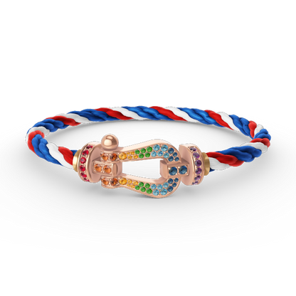 [BLUE TEARS]FORCE GROSSES HUFEISENFARBIGES DIAMANTARMBAND ROSÉGOLD