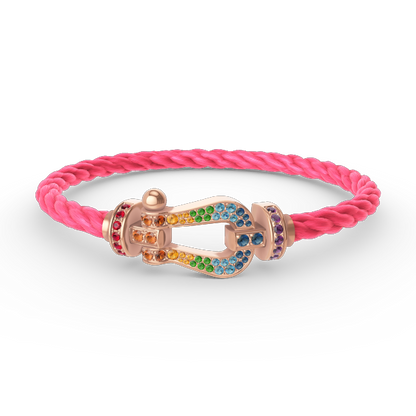 [BLUE TEARS]FORCE GROSSES HUFEISENFARBIGES DIAMANTARMBAND ROSÉGOLD