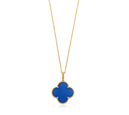 [BLAUE TRÄNEN]CLOVER 25MM HALSKETTE TÜRKIS ROSÉGOLD