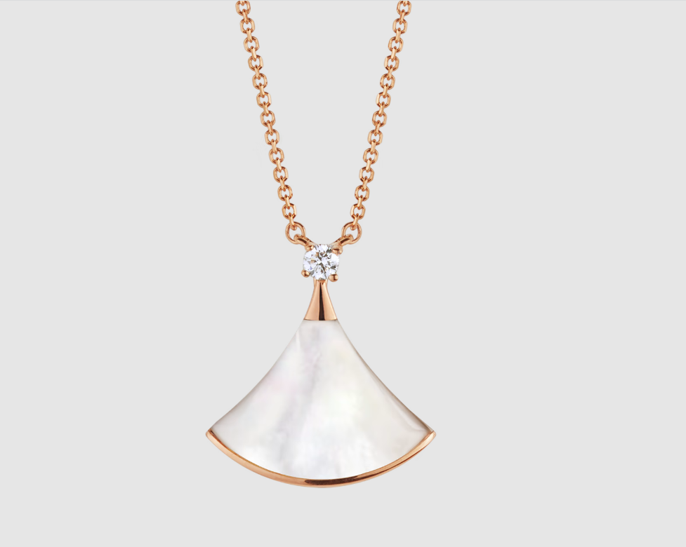 [BLAUE TRÄNEN]DREAM HALSKETTE WEISSES MOP ROSÉGOLD 1 DIAMANT