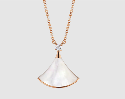 [BLAUE TRÄNEN]DREAM HALSKETTE WEISSES MOP ROSÉGOLD 1 DIAMANT