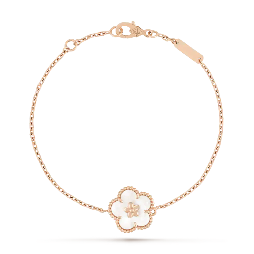 [BLAUE TRÄNEN] GLÜCKLICHES WEISSES PFLAUMENBLÜTENARMBAND