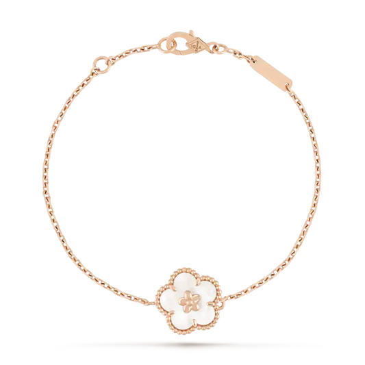 [BLAUE TRÄNEN] GLÜCKLICHES WEISSES PFLAUMENBLÜTENARMBAND