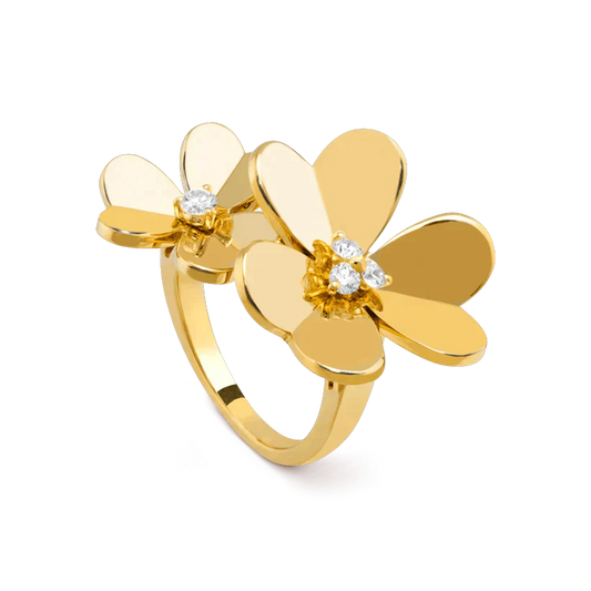 [BLAUE TRÄNEN]CLOVER COMOS GOLD DIAMANTRING