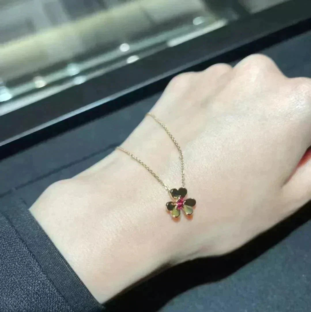 [BLAUE TRÄNEN]FRIVOLE GOLDENE BLUMENKETTE