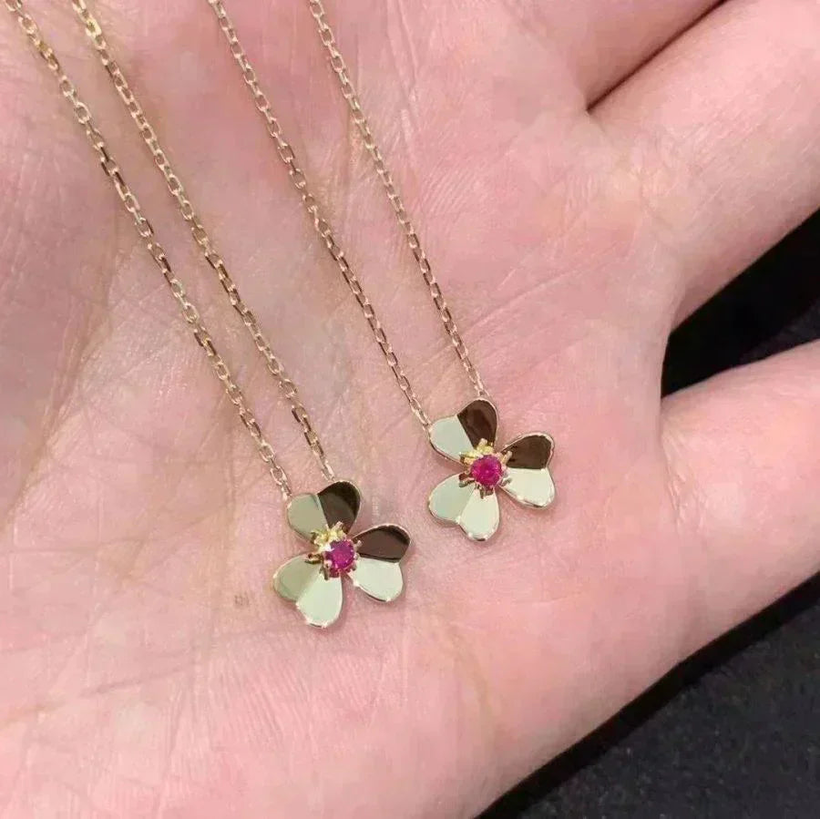 [BLAUE TRÄNEN]FRIVOLE GOLDENE BLUMENKETTE