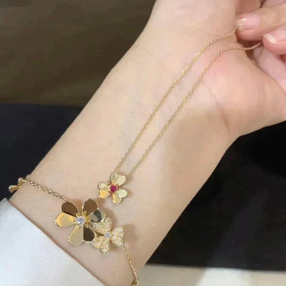 [BLAUE TRÄNEN]FRIVOLE GOLDENE BLUMENKETTE