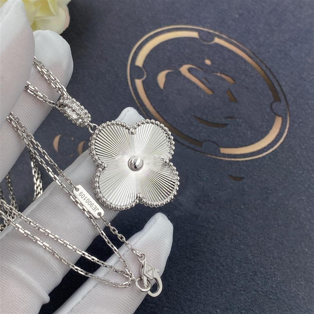 [BLAUE TRÄNEN]CLOVER 25MM SILBER GROSSE KLEEKETTE