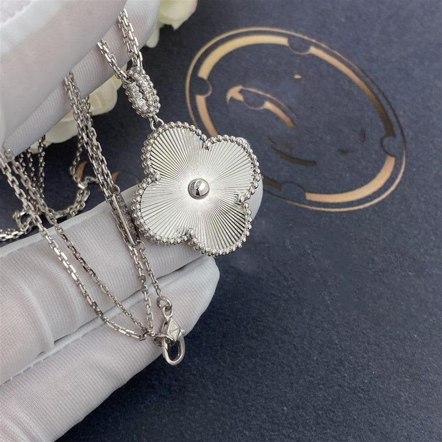 [BLAUE TRÄNEN]CLOVER 25MM SILBER GROSSE KLEEKETTE