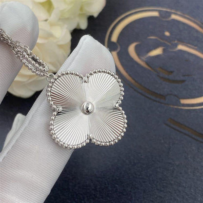 [BLAUE TRÄNEN]CLOVER 25MM SILBER GROSSE KLEEKETTE