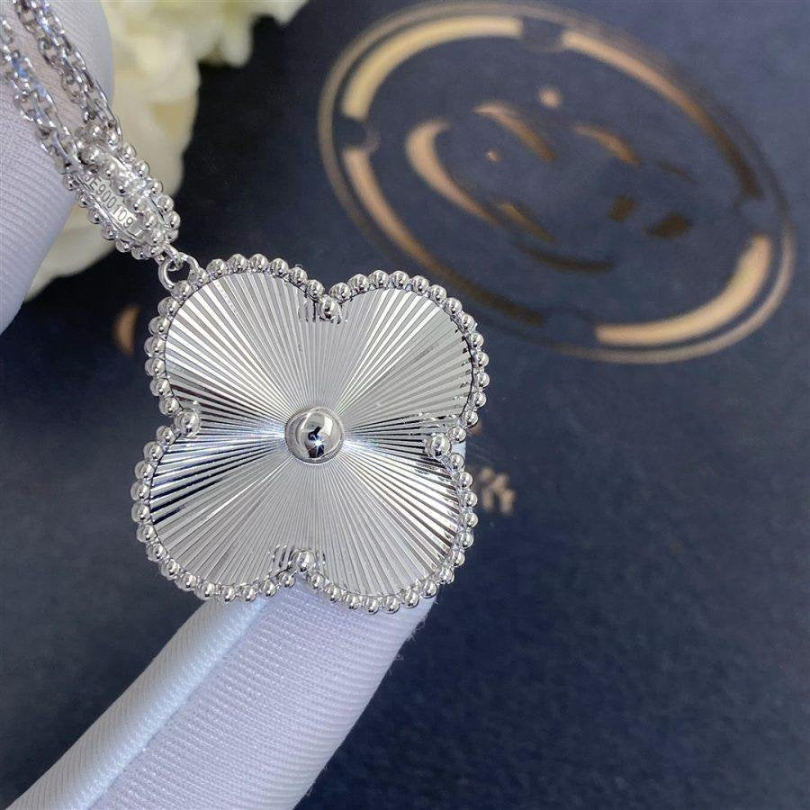 [BLAUE TRÄNEN]CLOVER 25MM SILBER GROSSE KLEEKETTE