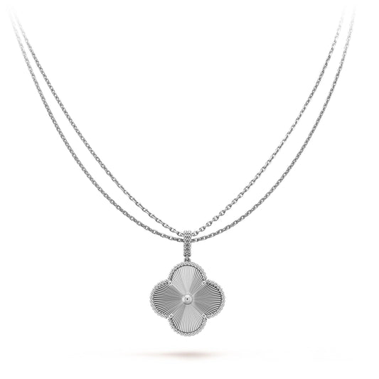 [BLAUE TRÄNEN]CLOVER 25MM SILBER GROSSE KLEEKETTE