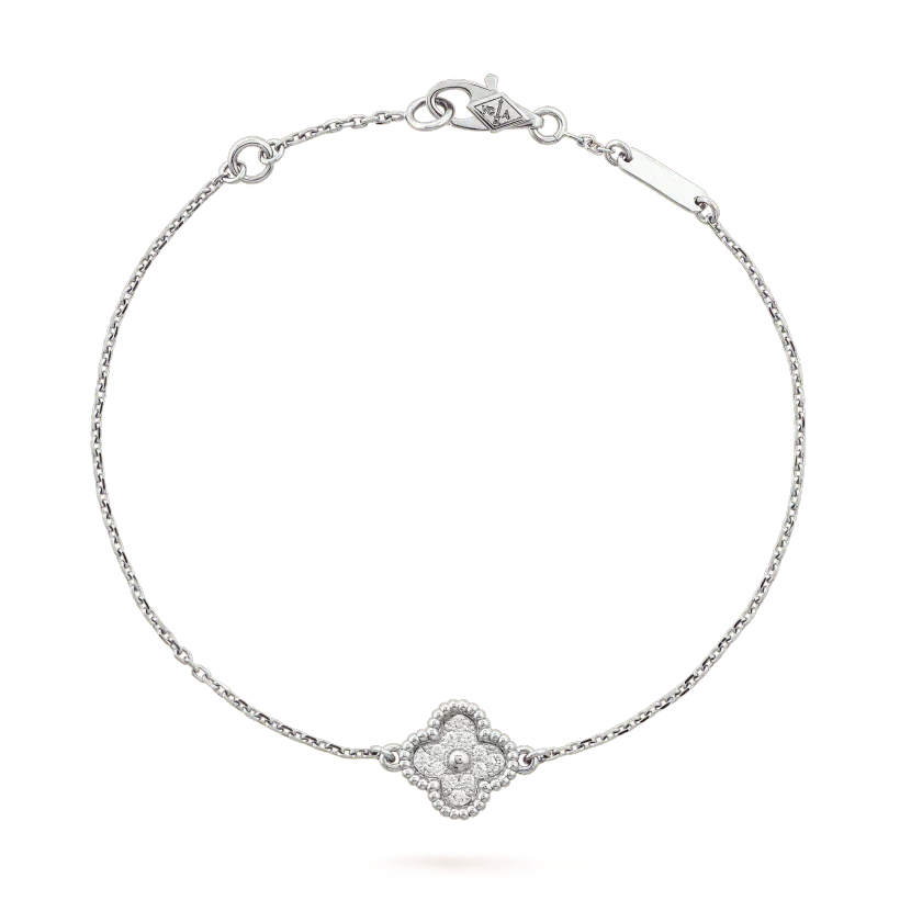 [BLUE TEARS]CLOVER  SINGLE FLOWER BRACELET SILVER