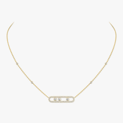 [Blue Tears Jewelry] Move Pave_ Rose Gold Diamond Necklace