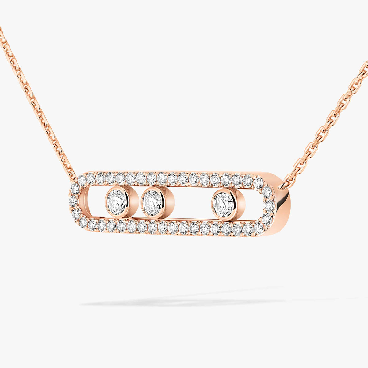 [Blue Tears Jewelry] Move Pave_ Rose Gold Diamond Necklace