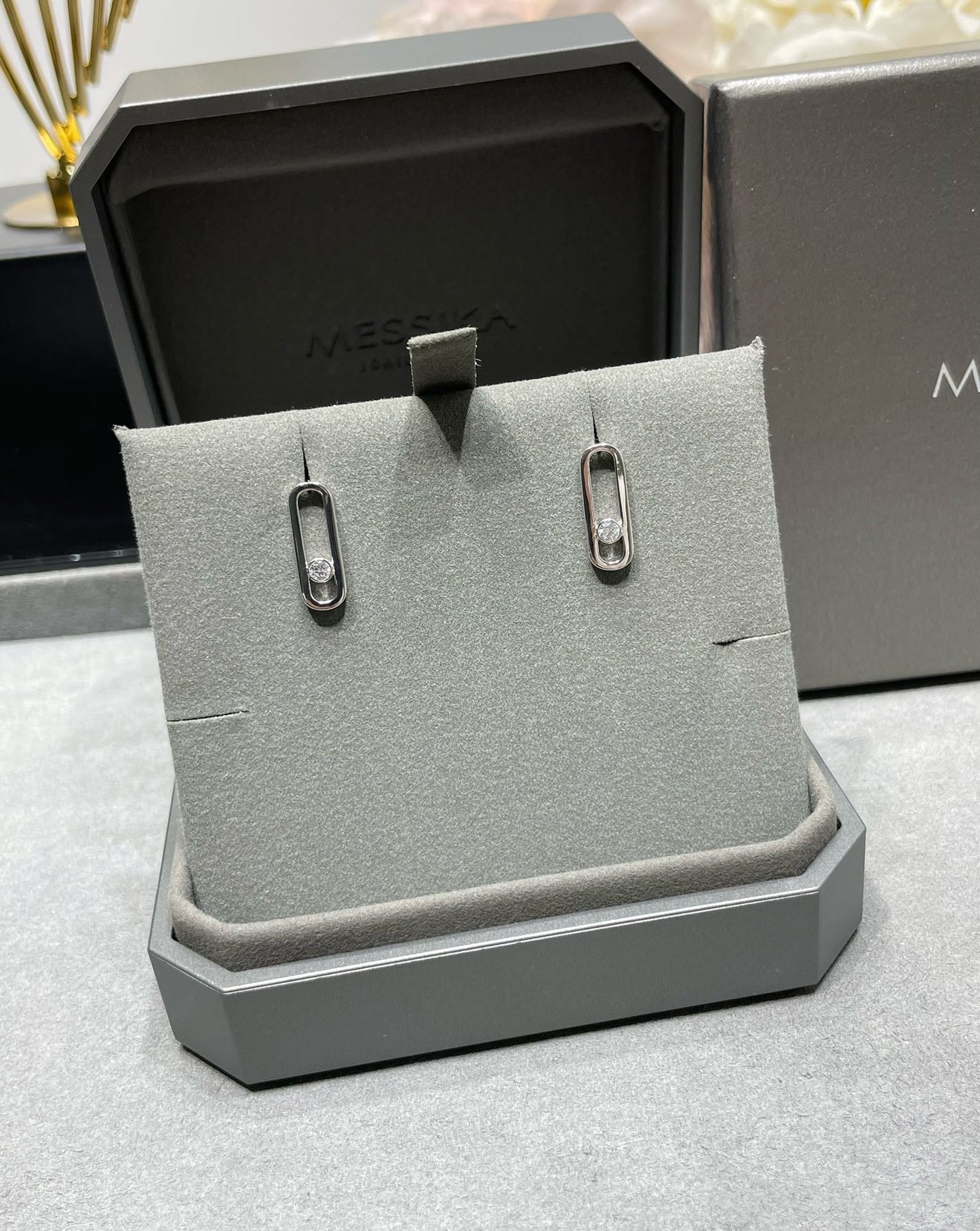 [Blue Tears Jewelry]MOVE UNO SMALL 1 DIAMOND EARRINGS