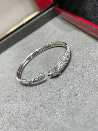 [BLUE TEARS] PANTHERE OFFENES ARMBAND MIT VOLLEN DIAMANTEN