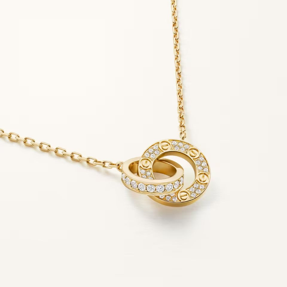 [Blue Tears Jewelry]LOVE  FULL DIAMOND PENDANT NECKLACE