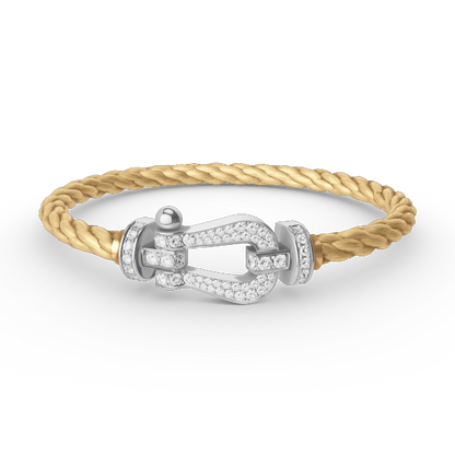 [BLAUE TRÄNEN]FORCE GROSSES HUFEISENARMBAND MIT DIAMANTEN SILBER