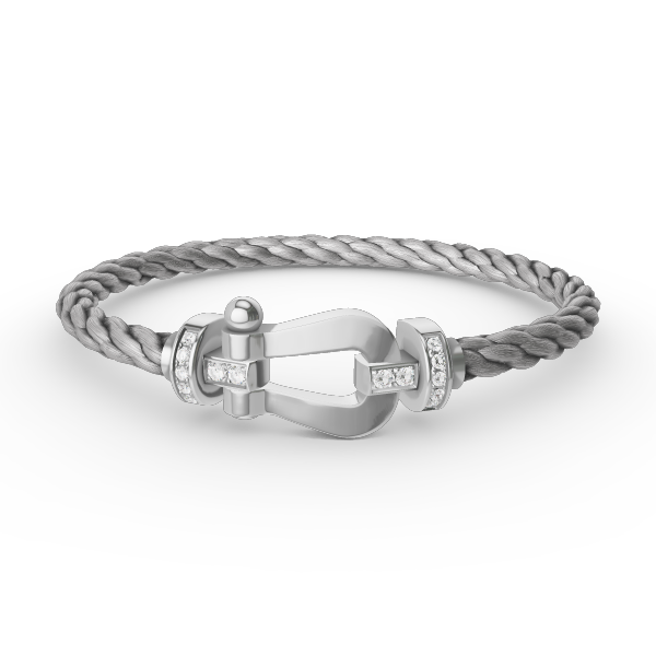 [BLAUE TRÄNEN]FORCE GROSSES HUFEISEN-HALBDIAMANTARMBAND SILBER