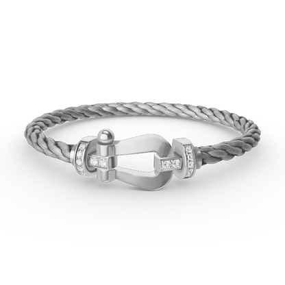 [BLAUE TRÄNEN]FORCE GROSSES HUFEISEN-HALBDIAMANTARMBAND SILBER