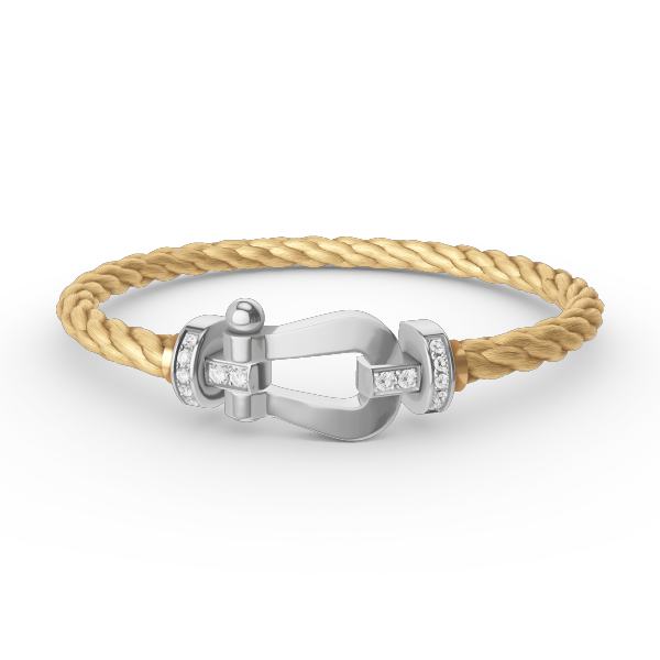 [BLAUE TRÄNEN]FORCE GROSSES HUFEISEN-HALBDIAMANTARMBAND SILBER