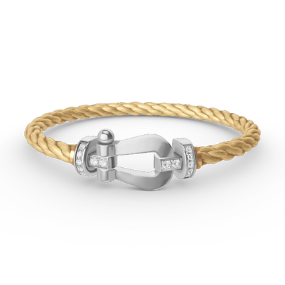 [BLAUE TRÄNEN]FORCE GROSSES HUFEISEN-HALBDIAMANTARMBAND SILBER