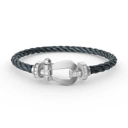 [BLAUE TRÄNEN]FORCE GROSSES HUFEISEN-HALBDIAMANTARMBAND SILBER