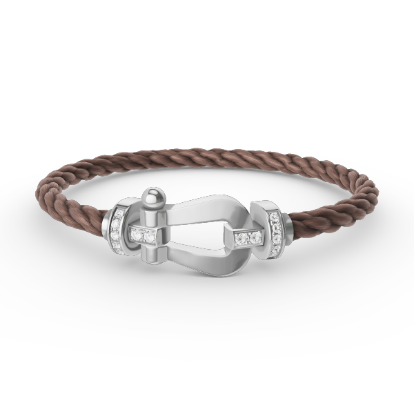 [BLAUE TRÄNEN]FORCE GROSSES HUFEISEN-HALBDIAMANTARMBAND SILBER