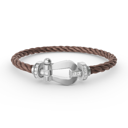 [BLAUE TRÄNEN]FORCE GROSSES HUFEISEN-HALBDIAMANTARMBAND SILBER