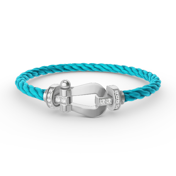 [BLAUE TRÄNEN]FORCE GROSSES HUFEISEN-HALBDIAMANTARMBAND SILBER