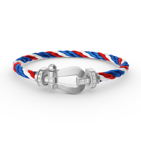 [BLAUE TRÄNEN]FORCE GROSSES HUFEISEN-HALBDIAMANTARMBAND SILBER