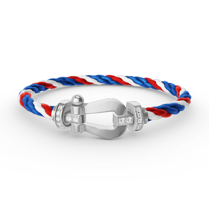 [BLAUE TRÄNEN]FORCE GROSSES HUFEISEN-HALBDIAMANTARMBAND SILBER