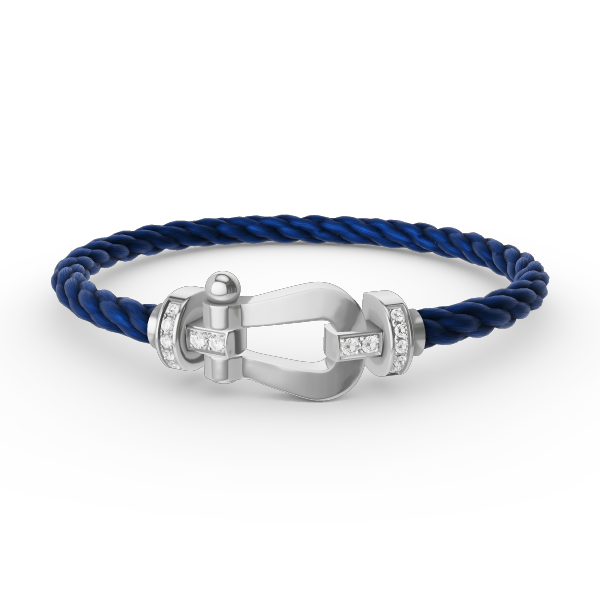 [BLAUE TRÄNEN]FORCE GROSSES HUFEISEN-HALBDIAMANTARMBAND SILBER