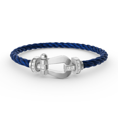 [BLAUE TRÄNEN]FORCE GROSSES HUFEISEN-HALBDIAMANTARMBAND SILBER